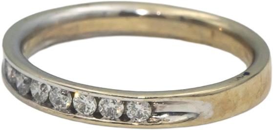 14k White Gold Round Channel Set Diamond Band Ring 0.20CT Size 6