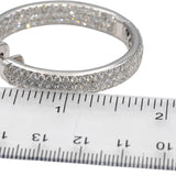 14k White Gold VS Round Diamond Cluster Inside Out Hoop Earrings 8.0CTW