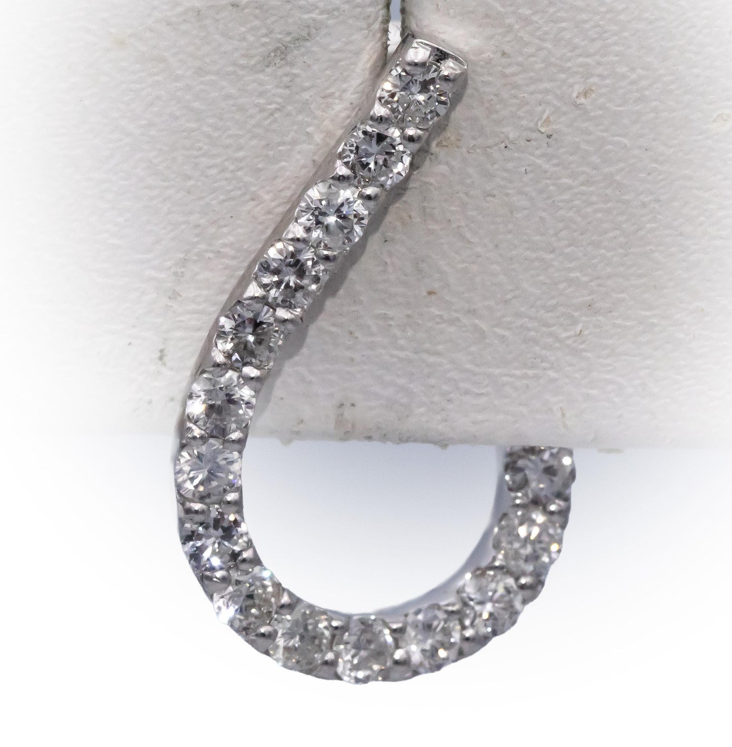 14k White Gold Round Diamond Spiral Hoop Earrings 1.43CT