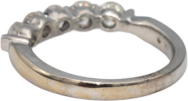 14k White Gold Round Diamond Five Stone Band Ring 0.75CT Size 7