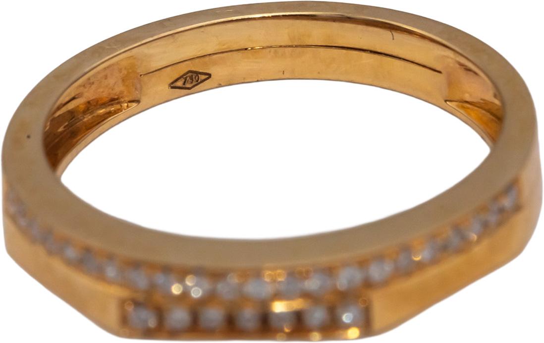 18k Yellow Gold 0.15CT VS Round Diamond Double Row Band Ring 0.15CT Size 7