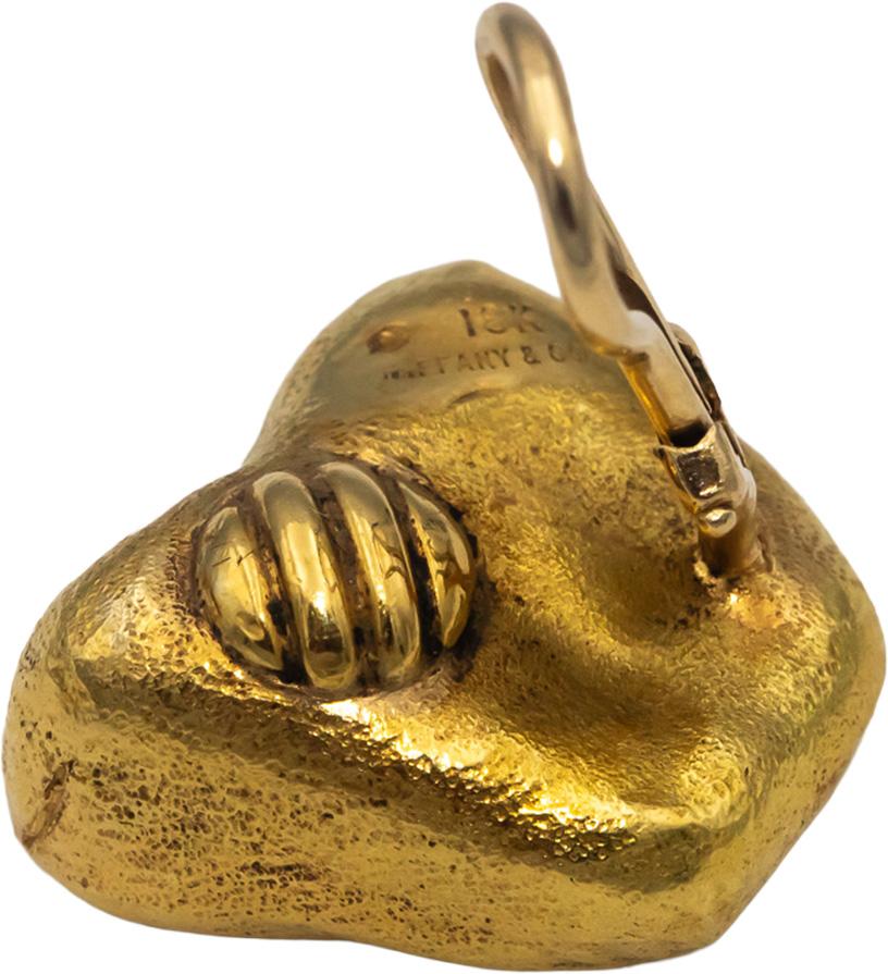 TIFFANY & CO. Vintage 18k Yellow Gold Nugget Clip-On Earrings