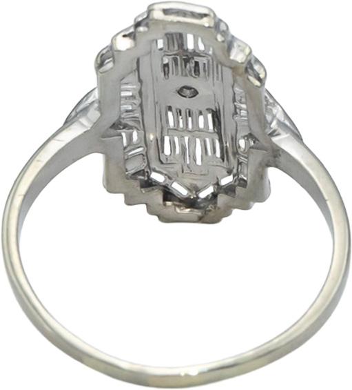 Vintage 10k White Gold VS Diamond Solitaire Filigree Ring 0.05CT Size 7