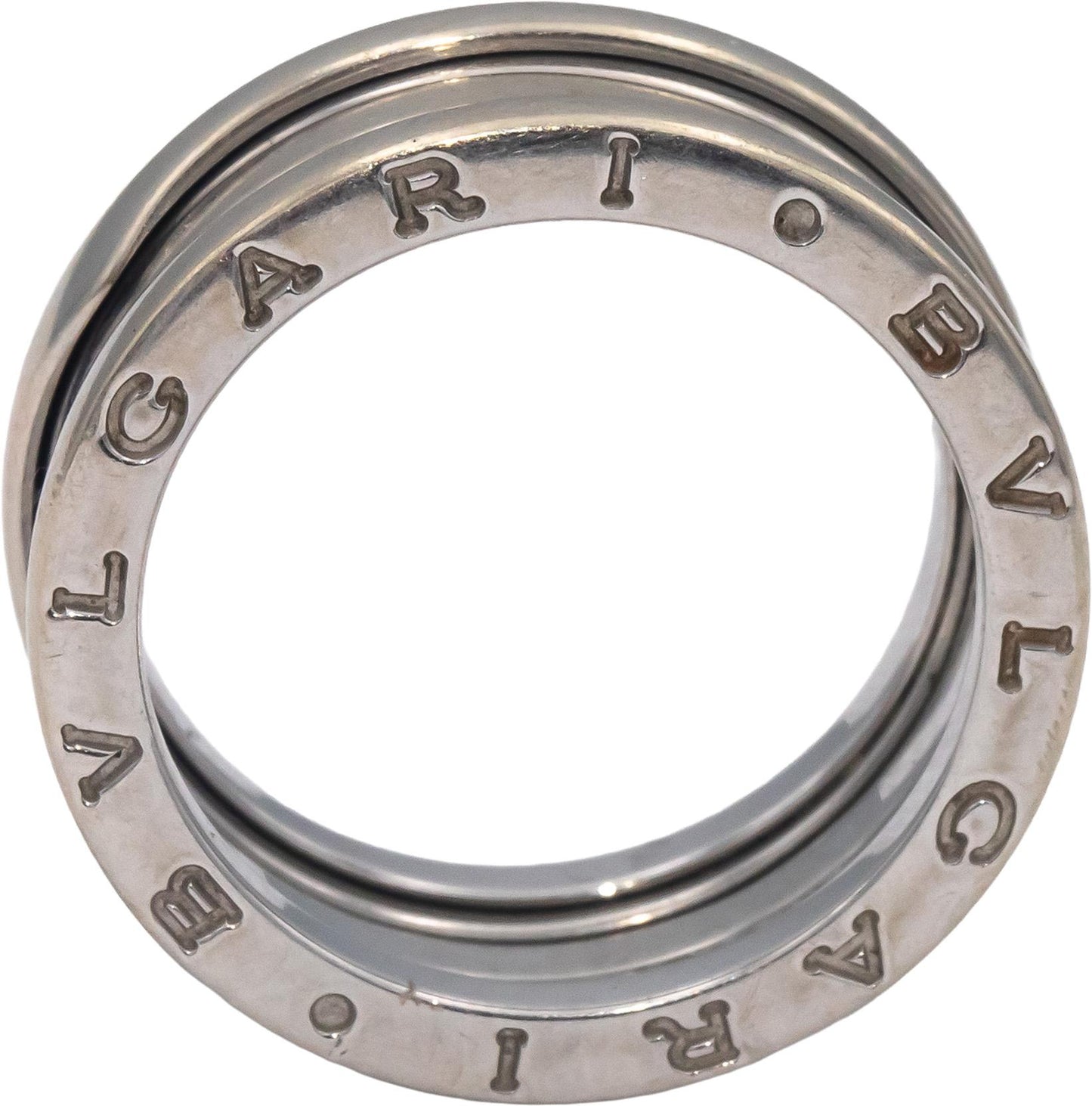 BVLGARI Designer 18k White Gold B.zero1 Four-Band Ring Size 8.5 Euro 58