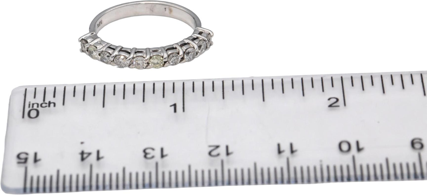 14k White Gold Round Diamond Band Ring 0.50 CT Size 6