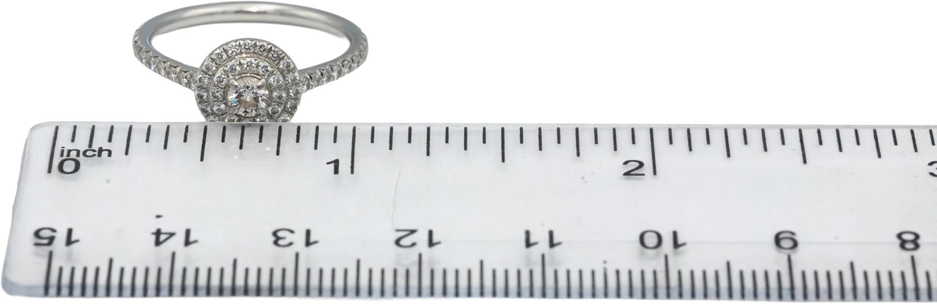 TIFFANY & CO. Platinum Diamond Soleste Double Halo Ring 1.0CT w/ .25CT Center