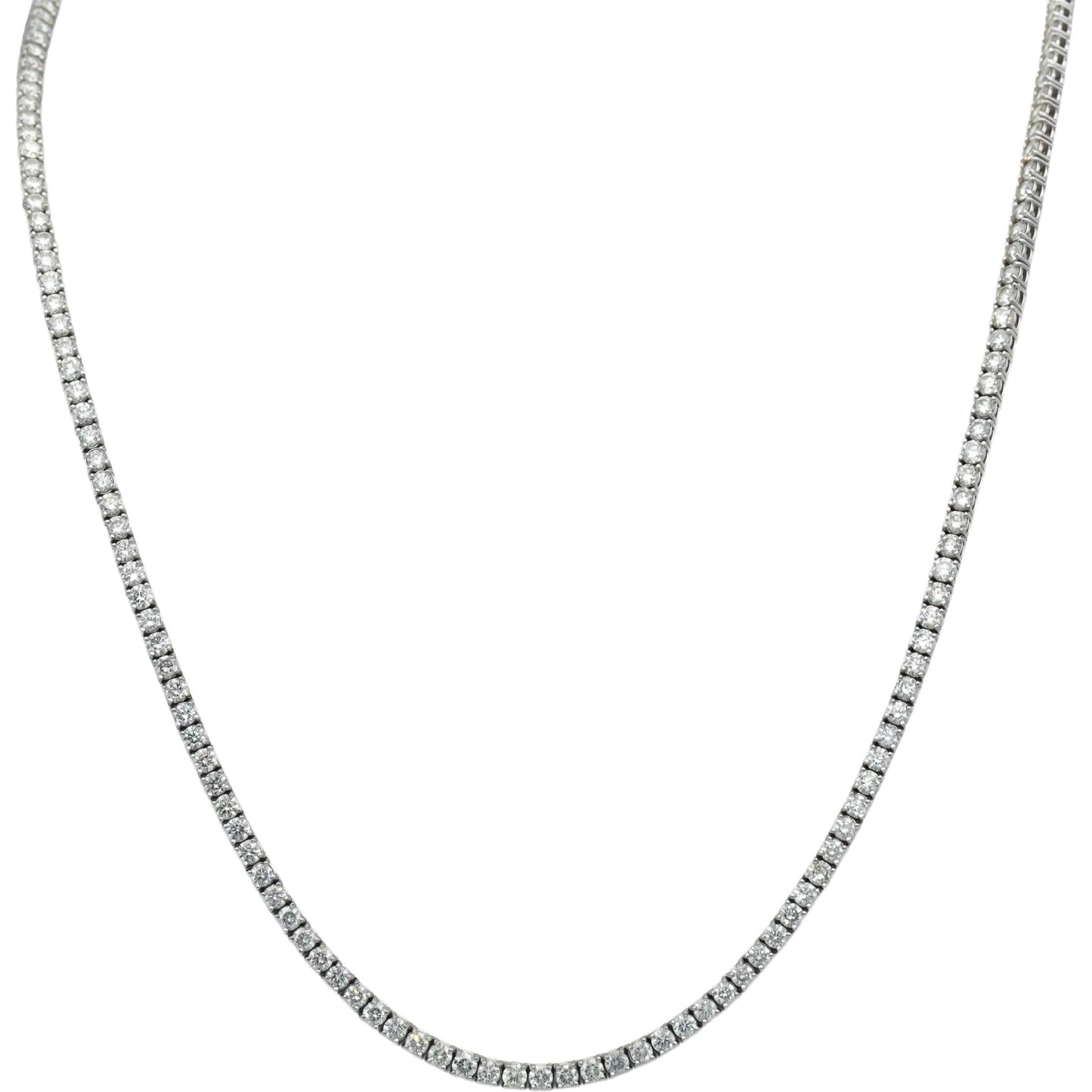 14k White Gold Lab-Grown Round Diamond Tennis Necklace 20.0CTW