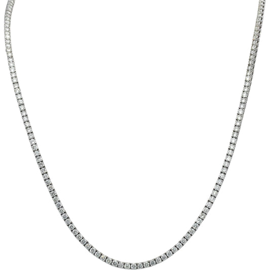 14k White Gold Lab-Grown Round Diamond Tennis Necklace 20.0CTW