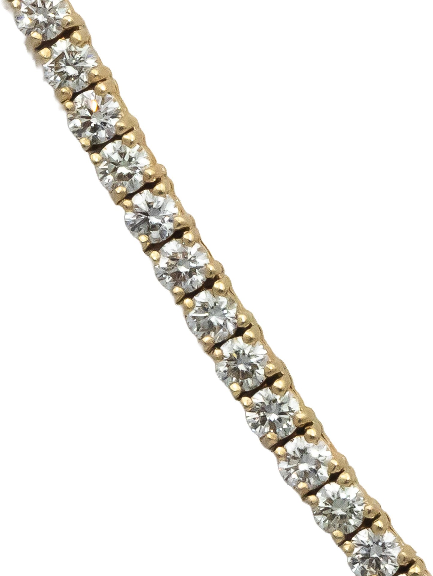 14k Yellow Gold VS Round Diamond Tennis Necklace 10.81CT