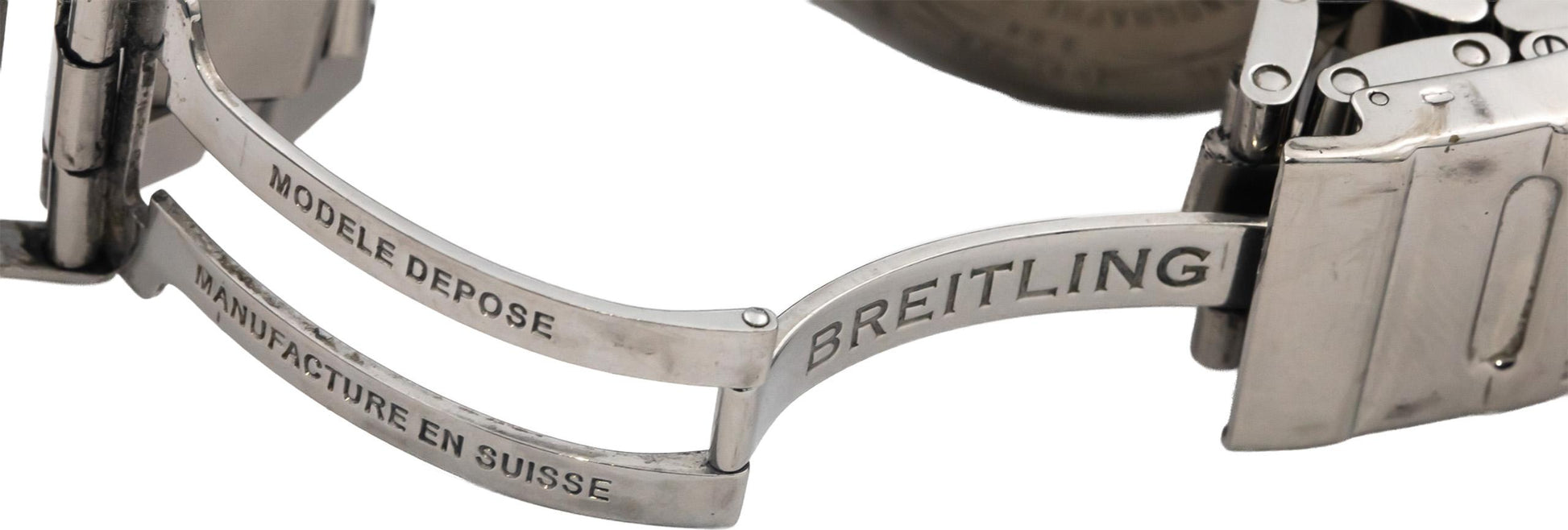 BREITLING Super Avenger II A13371 Stainless Steel Chronograph Watch w Box Papers