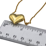 TIFFANY & CO. Vintage 18k Yellow Gold Puffed Heart Pendant Necklace
