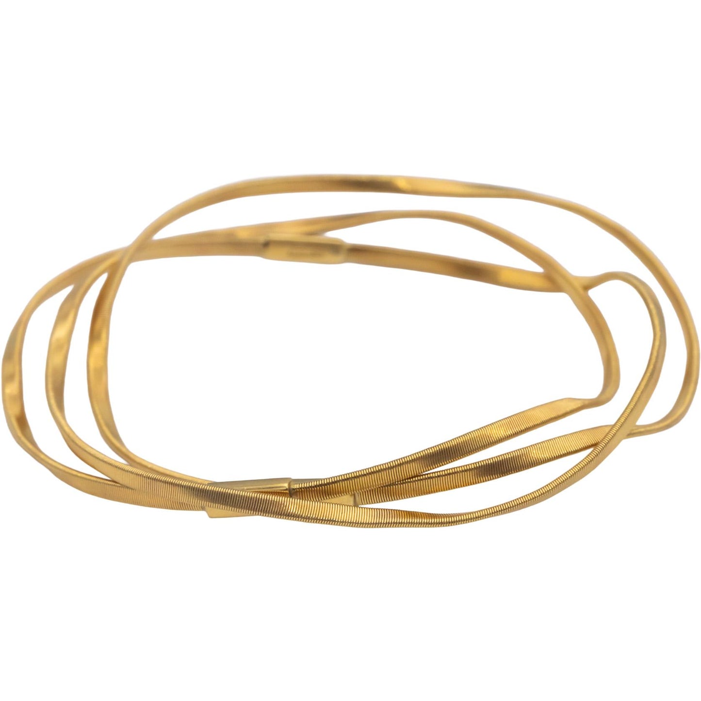 MARCO BICEGO 18k Yellow Gold 3-Band Interlocking Bangle Bracelet