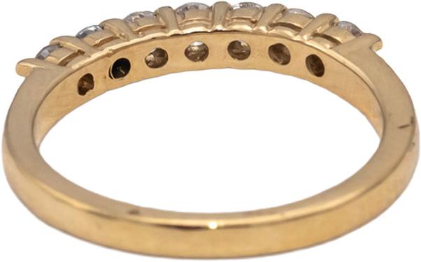 10k Yellow Gold Round Diamond Band Ring 0.51CT Size 6.25
