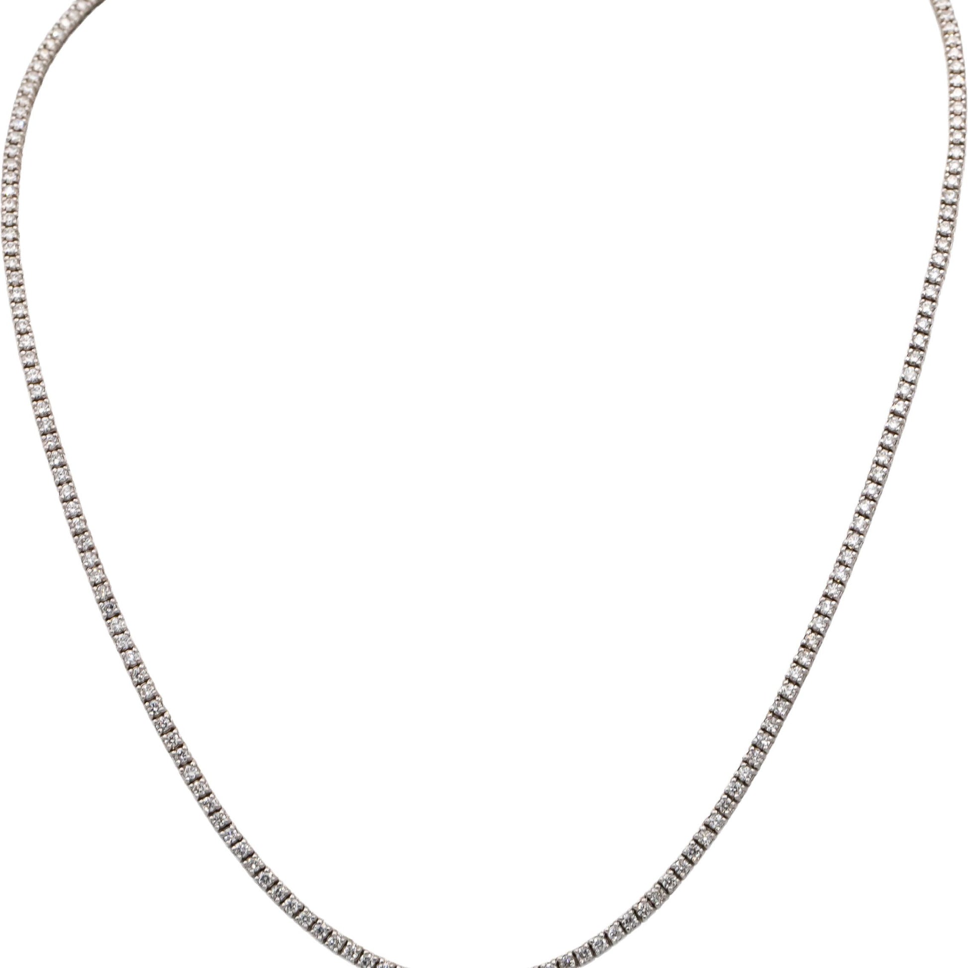 14k White Gold VS Round Diamond Tennis Necklace 4.65CT