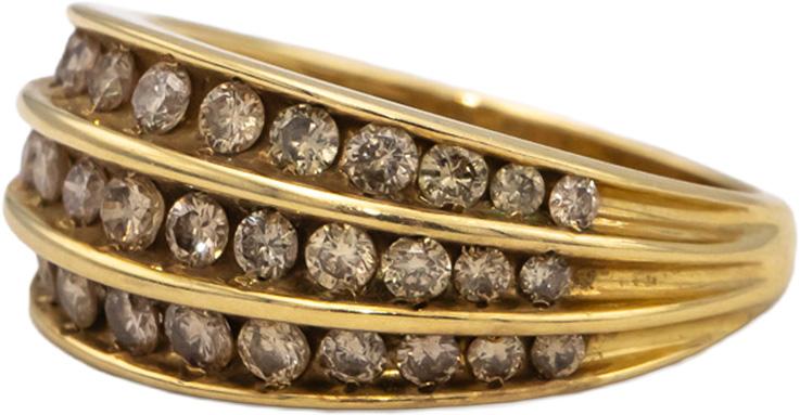 14k Yellow Gold Round Channel Set Diamond Band Ring 0.75CT Size 7.25