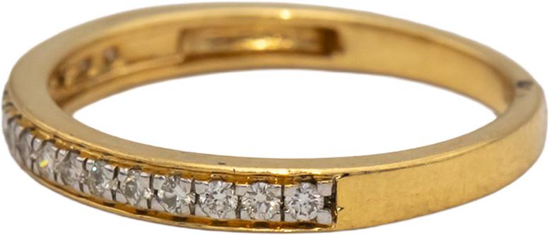 18k Yellow Gold VS Round Diamond Anniversary Band Ring 0.17CT Size 6