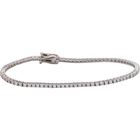 14k White Gold Round Diamond Tennis Bracelet 1.90CT