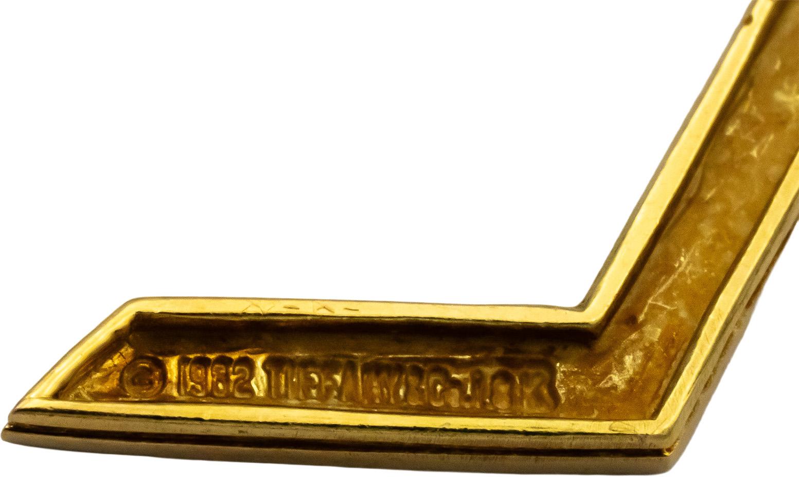 TIFFANY & CO. Vintage 18k Yellow Gold Paloma Picasso Zig Zag Stud Earrings