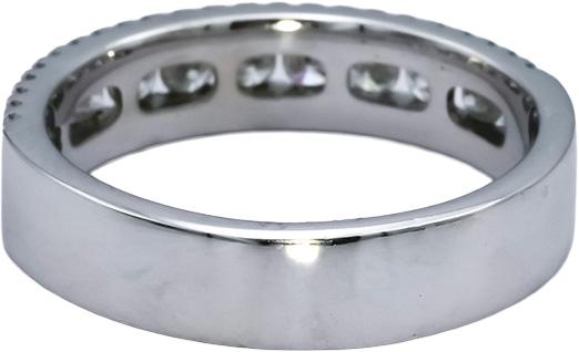 14k White Gold Round Diamond Band Ring 0.84CT Size 8
