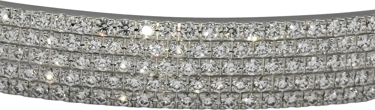 TIFFANY & CO. 18k White Gold VS Diamond Metro 5-Row Bangle Bracelet 3.0CT $37500
