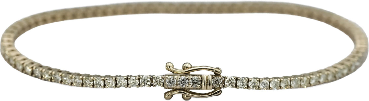 14k White Gold Round Diamond Tennis Bracelet 2.78CT
