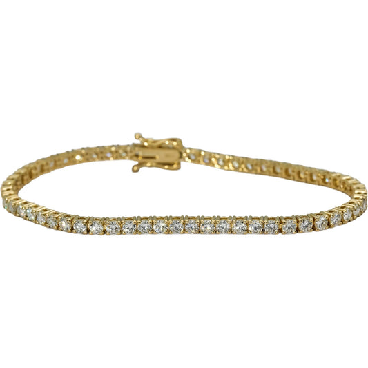 14k Yellow Gold VS Round Diamond Tennis Bracelet 4.69CT