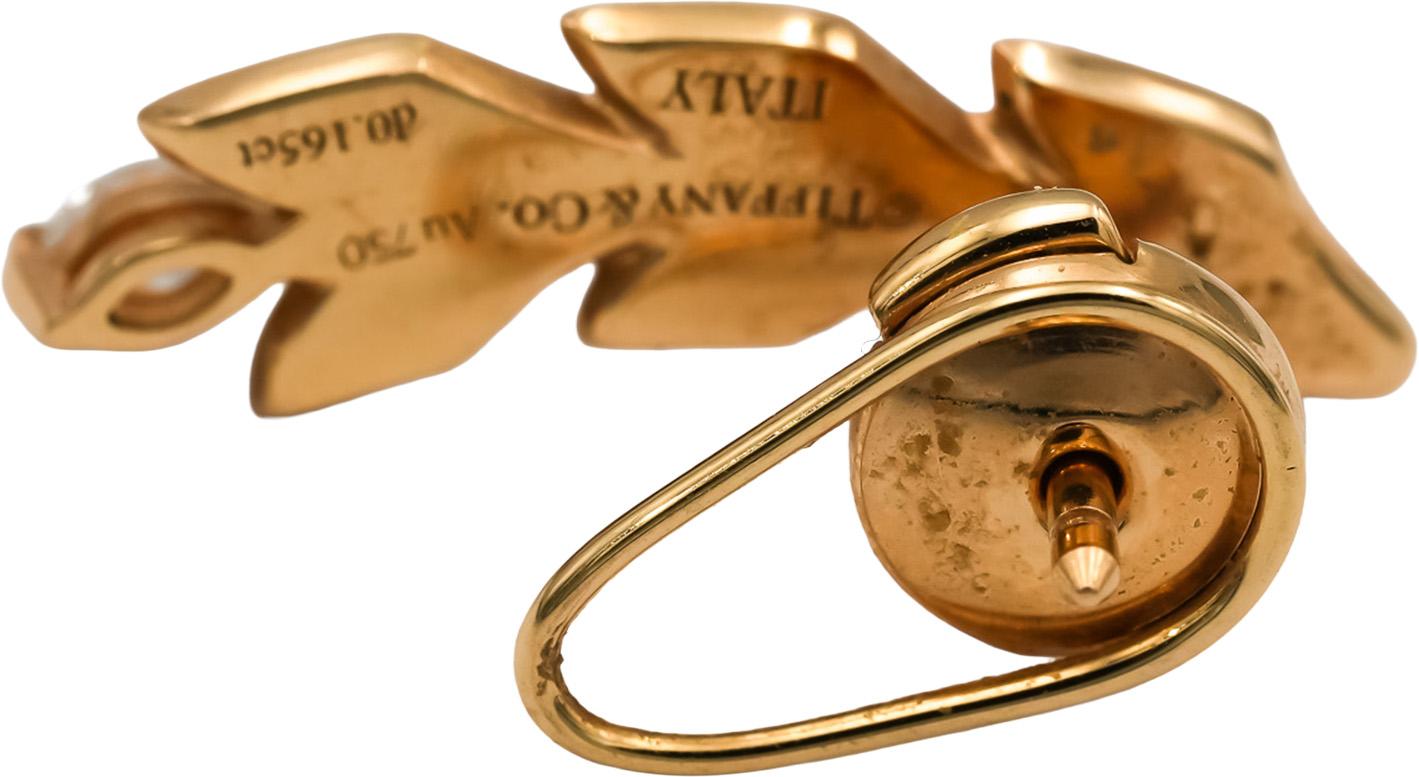 TIFFANY & CO. 18k Rose Gold Diamond Vine Climber Earrings .33CT 6400 Retail