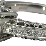10k White Gold Round Diamond Engagement Ring 3.74CT w/ 3.26CT Center Size 6.75