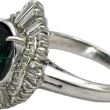 Platinum Tourmaline & VS Diamond Cocktail Ring 3.31CT Size 8