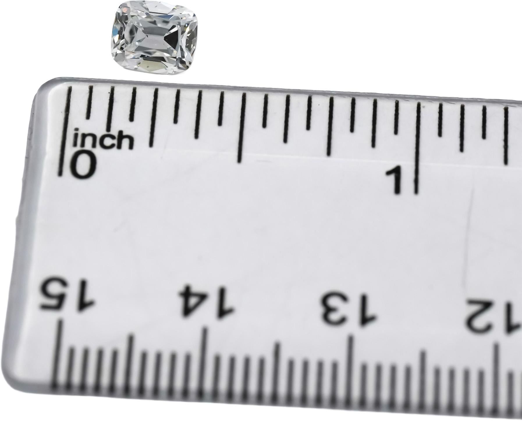 GIA Certified 1.0 Carat Old Mine Cut Diamond D Color SI1 Clarity