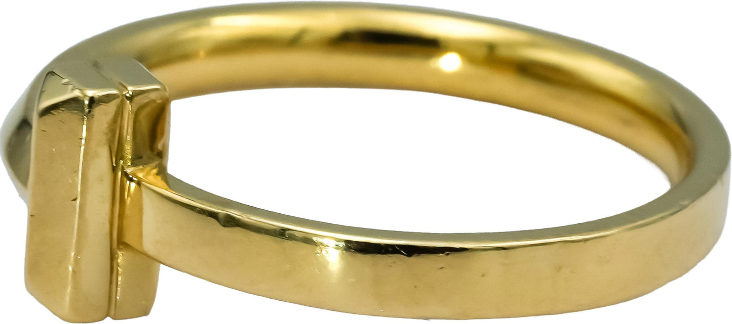 TIFFANY & CO. 18k Yellow Gold Tiffany T1 Ring Size 6.25 w/ Pouch and Receipt