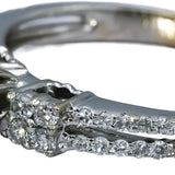 18k White Gold Round Diamond Engagement Ring 1.05CT w/ 0.80CT Center Size 5.5