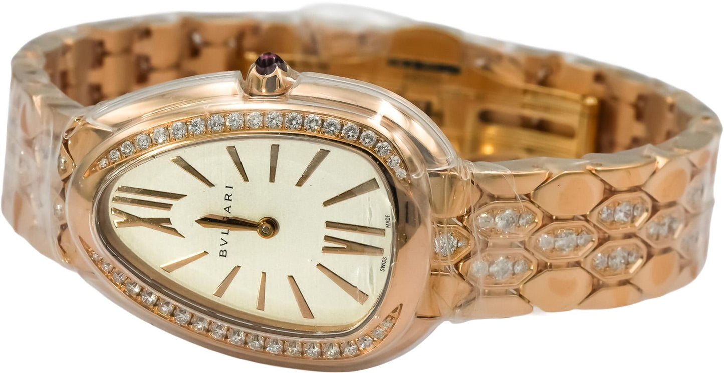 BVLGARI 18k Rose Gold Serpenti Seduttori All Factory Ladie's Watch w/ B & P $55k