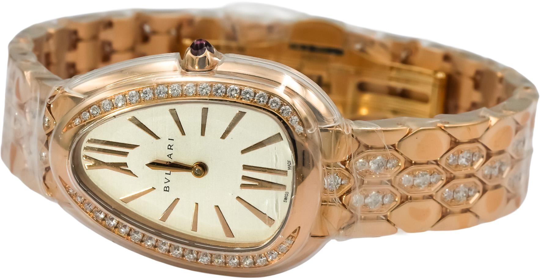 BVLGARI 18k Rose Gold Serpenti Seduttori All Factory Ladie's Watch w/ B & P $55k
