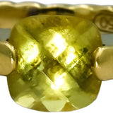 DAVID YURMAN 18k Yellow Gold Cushion Cut Peridot Cocktail Ring Size 6