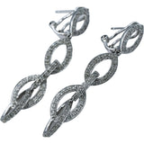 14k White Gold Round Diamond Drop Dangle Earrings 0.50CT