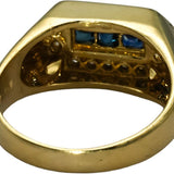 14k Yellow Gold VS Diamond and Sapphire Men's Band Ring 0.70CT Size 9.5