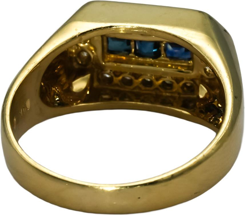 14k Yellow Gold VS Diamond and Sapphire Men's Band Ring 0.70CT Size 9.5