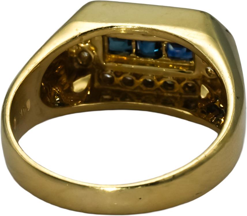 14k Yellow Gold VS Diamond and Sapphire Men's Band Ring 0.70CT Size 9.5