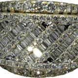 10k Yellow Gold Round and Baguette Cut Diamond Men's Band Ring 3.50CT Size 9.75