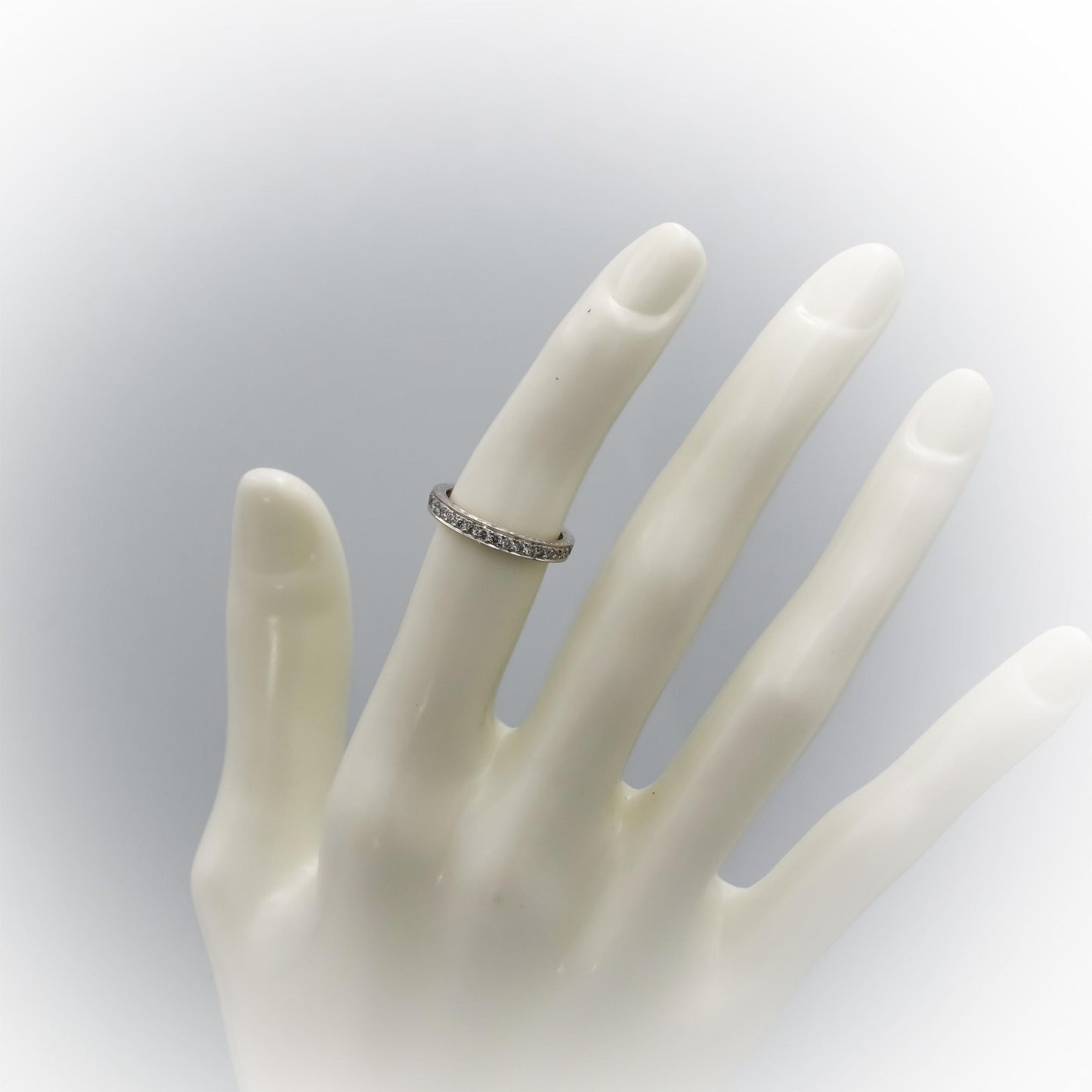 14k White Gold VS Diamond Filigree Eternity Band Ring 0.50CT Size 5