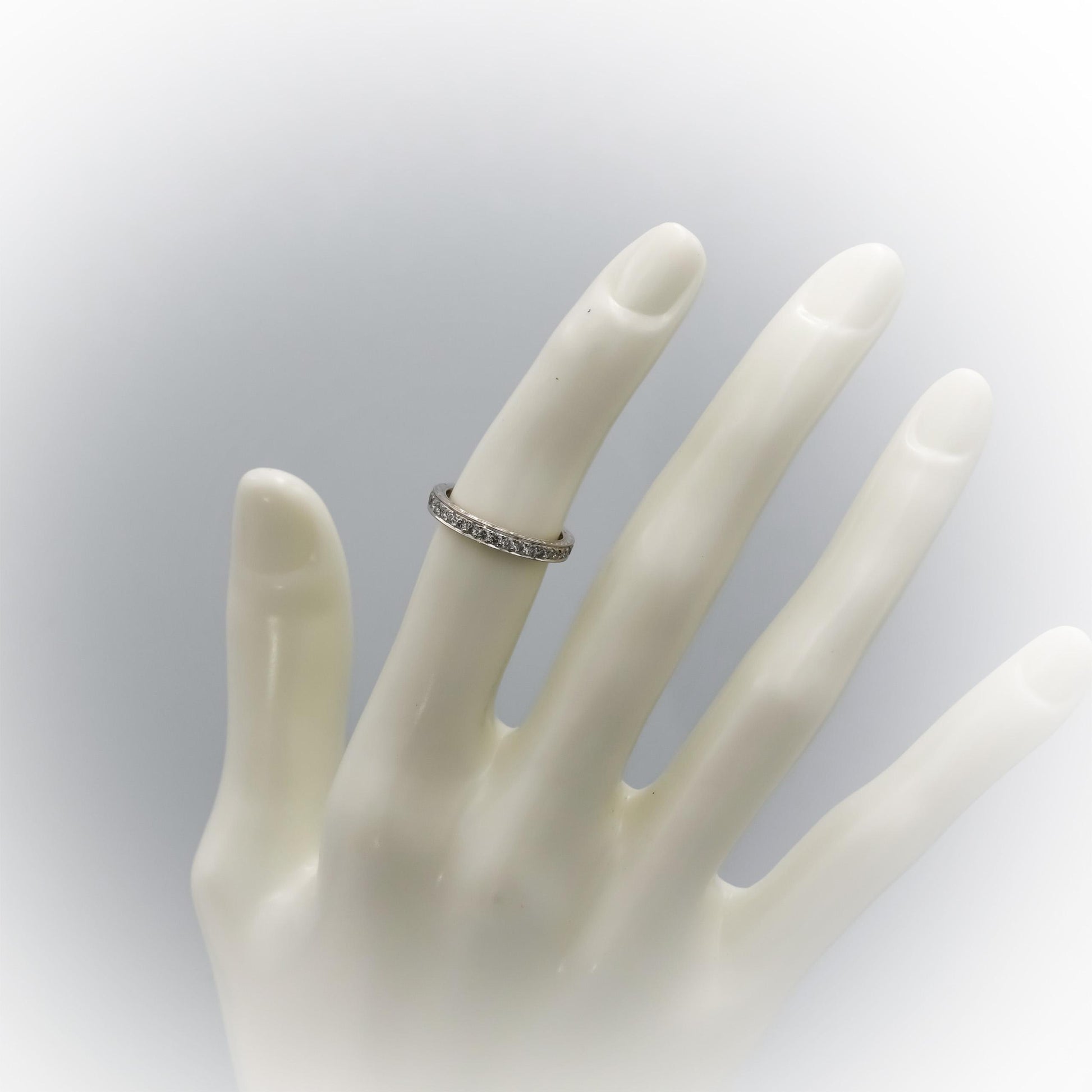14k White Gold VS Diamond Filigree Eternity Band Ring 0.50CT Size 5