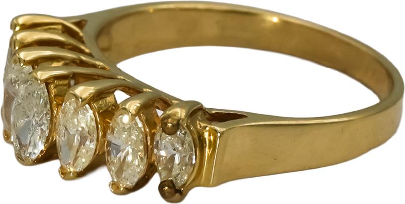 14k Yellow Gold Marquise Cut Diamond Band Ring 0.75CT Size 5.5
