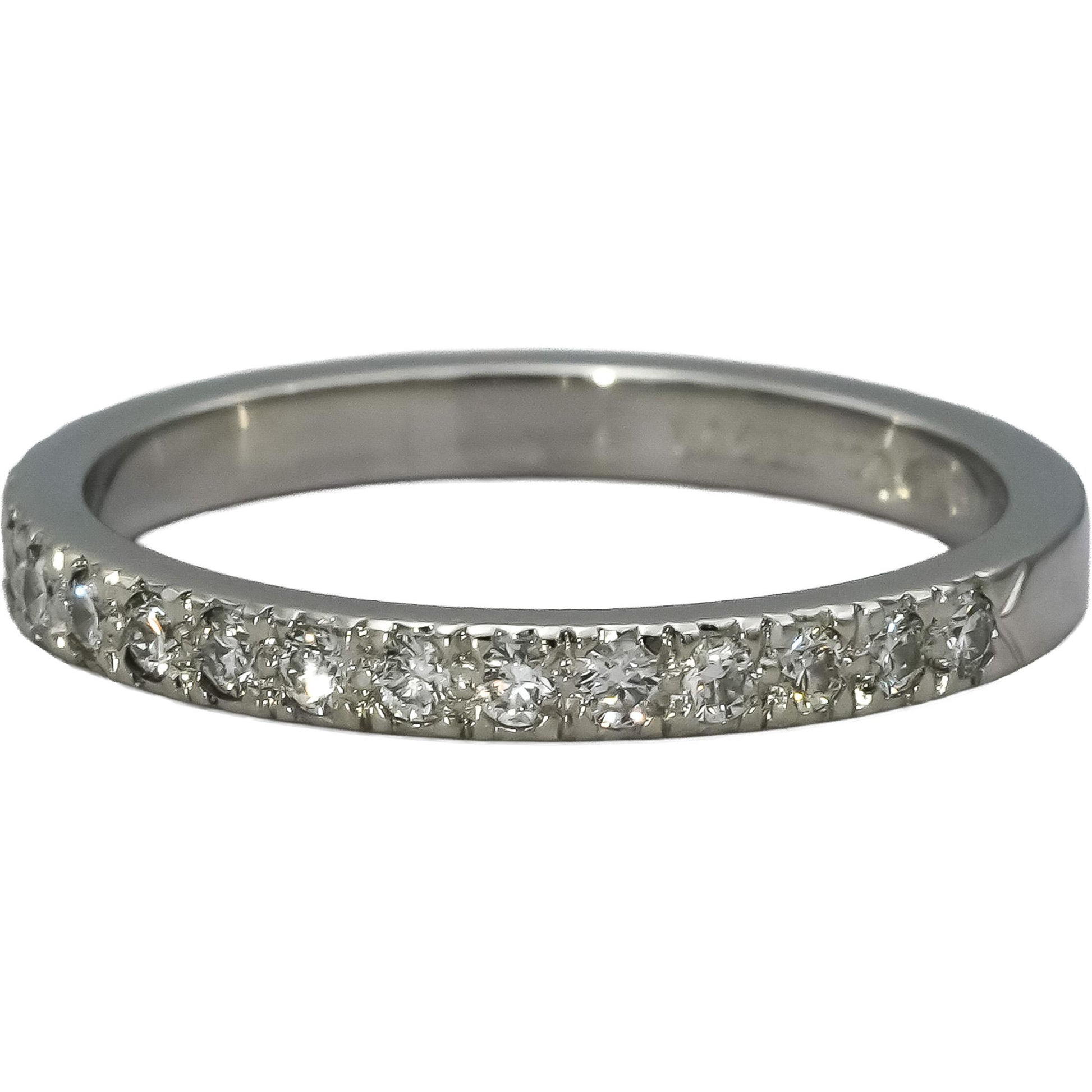 TIFFANY & CO. 950 Platinum VS Diamond Novo Band Ring 0.16CT Size 5.5 w/ Box