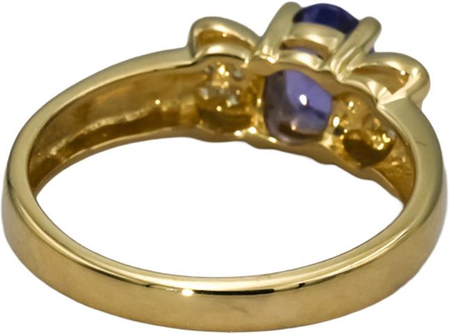 14k Yellow Gold Diamond and Tanzanite Cocktail Ring 0.57CT Size 7