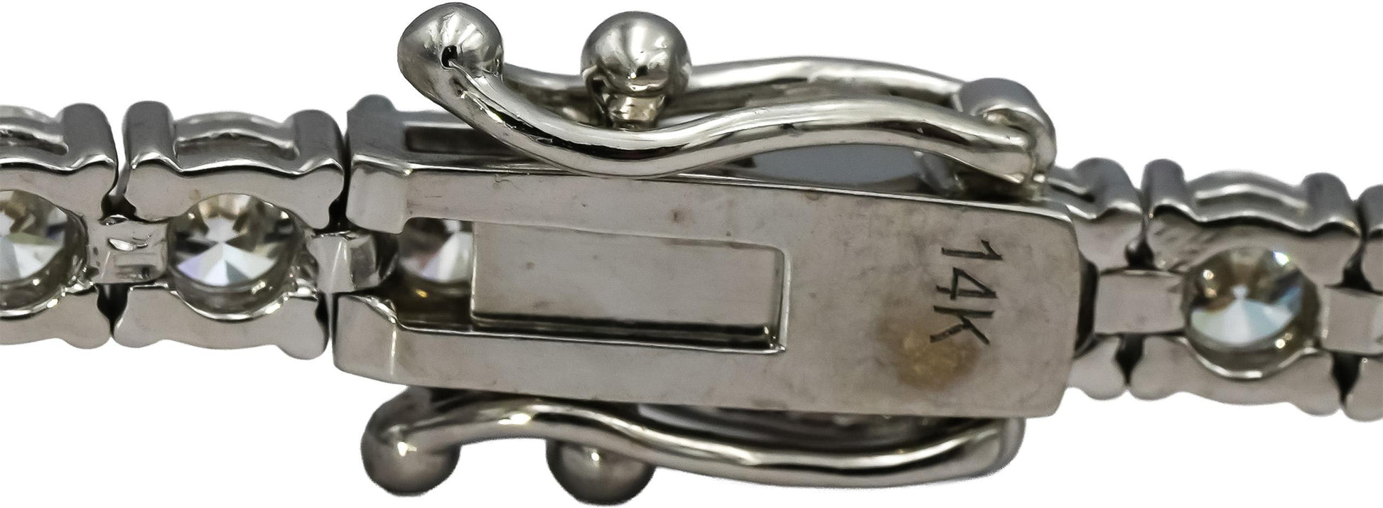 14k White Gold Round VS Lab-Grown Diamond Tennis Bracelet 7.35CT