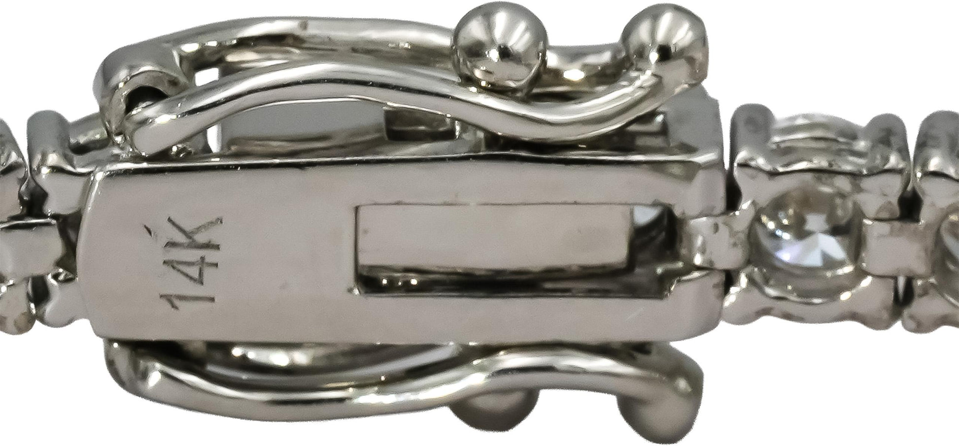 14k White Gold VS Round Lab-Grown Diamond Tennis Bracelet 6.72CT