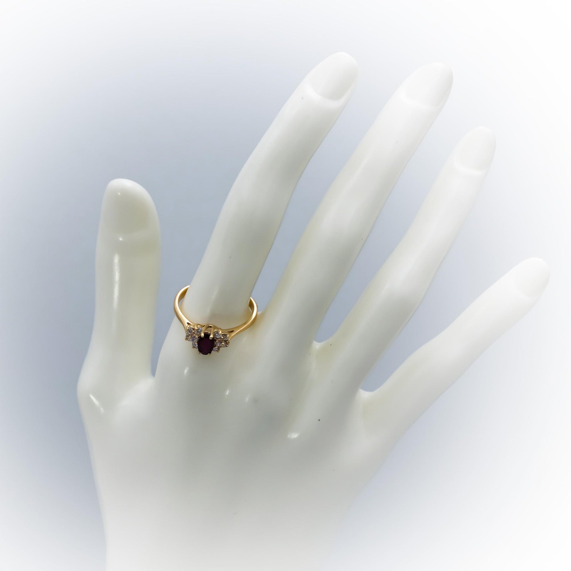 14k Yellow Gold Diamond and Ruby Cocktail Ring 0.75CT Size 8.5