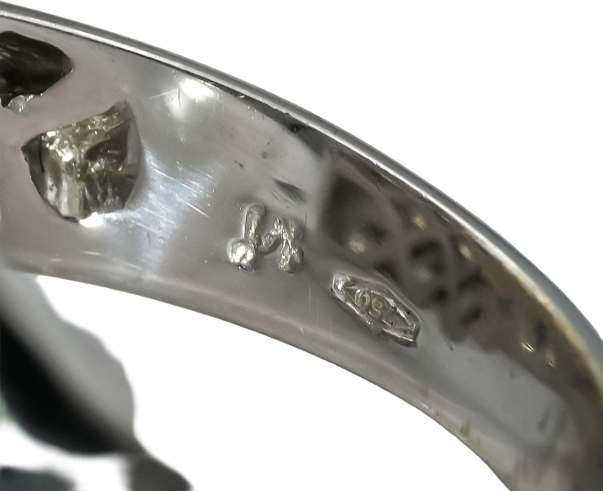 18k White Gold Round Diamond Cluster Bypass Ring 2.30CT Size 7.25