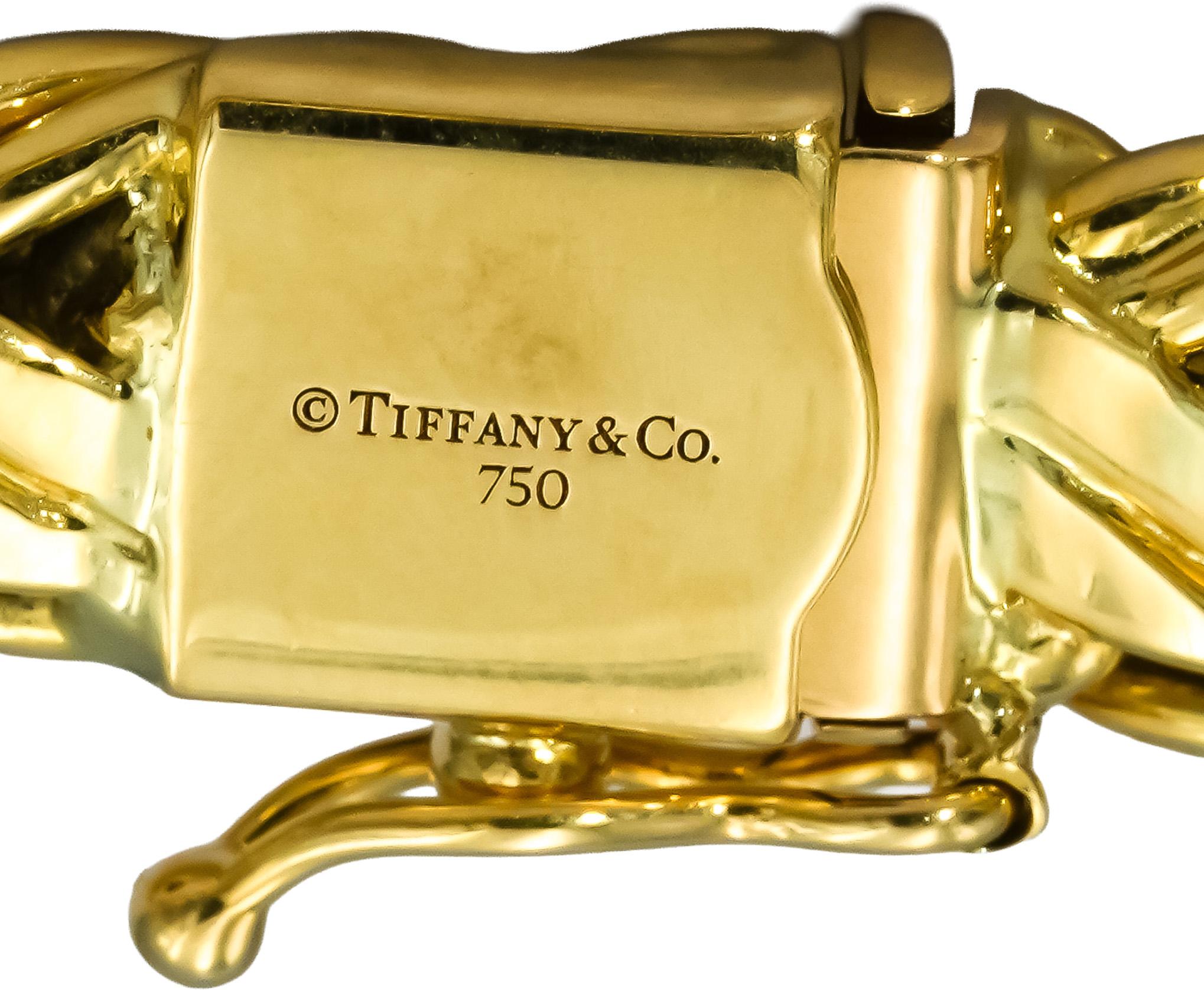 TIFFANY & CO. 18k Yellow Gold Byzantine Bracelet 9.5mm Wide